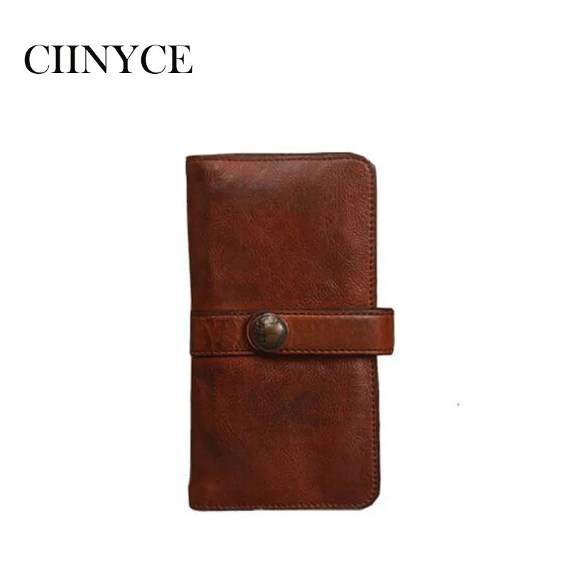 

Womens100% Genuine Cow Leather Ladies Purse Lady Cards Holders Standard Long Vintage Skin Cowhide Female Clutch Wallets
