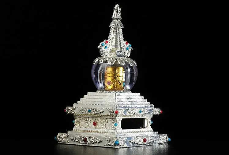 Древний фантастический тибетский буддийский Stupa поставки медь Bodhi пагода 14 см золото тонкой работы/башня Будды может украшения