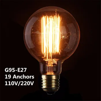 

5PCS E27 COB Vintage Antique Edison Style Clear Glass Globe Incandescent Light Bulbs Globe Bulb 110V/220V Home Light Fixtures