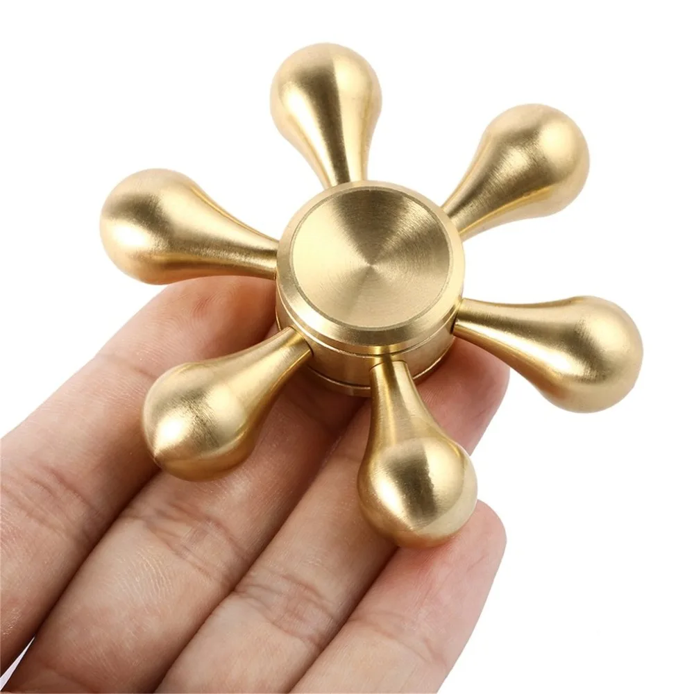 Unique Metal 6 Water Drop Hand Spinner Toy For Autism and ADHD Stress