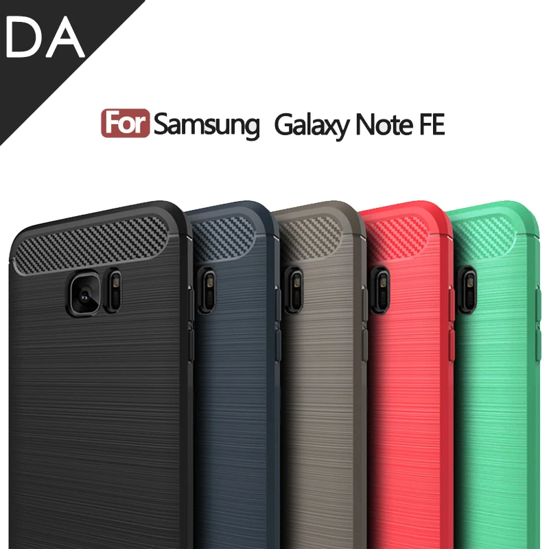 

For Samsung Galaxy Note FE Phone Case Carbon Fiber Brushed Slim Soft TPU Silicone Phone Cover sFor Galaxy Note 7FE Fan Edition