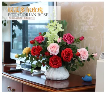 

SHUICANGYU DIY Flower Arrangement Materials For Wedding Event Party Hotel Home Restaurant Decor Bouquet Set Contain Ceramic Vase