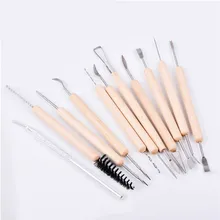 11 шт./компл. глиняный Набор для лепки керамики и керамики деревянная ручка инструменты для моделирования глины для обучения DIY Искусство Резной инструмент