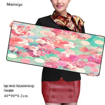 

Mairuige Free Shipping 900*300mm Computer Speed Pink Flower Mouse Pads Gaming Mouse Pad Rubber Gamer Soft Comfort Mouse Mat