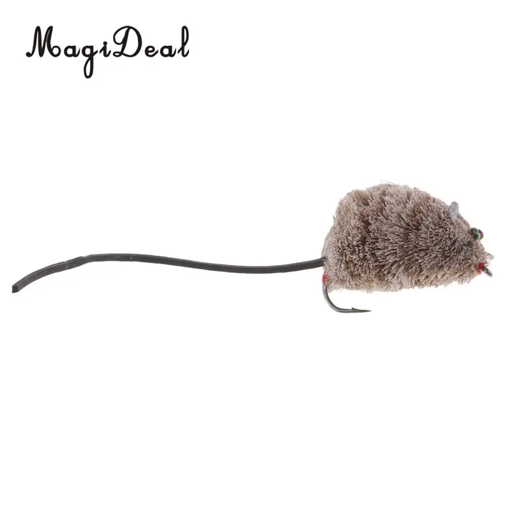 Vintage Fly Fishing Mouse Lure 1/0 Hook Snakehead Bass Trout Fly Fishing Flies