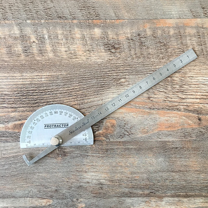 Carpenter's Square Angle Gauge Protractor 150MM Stainless Steelin Hand