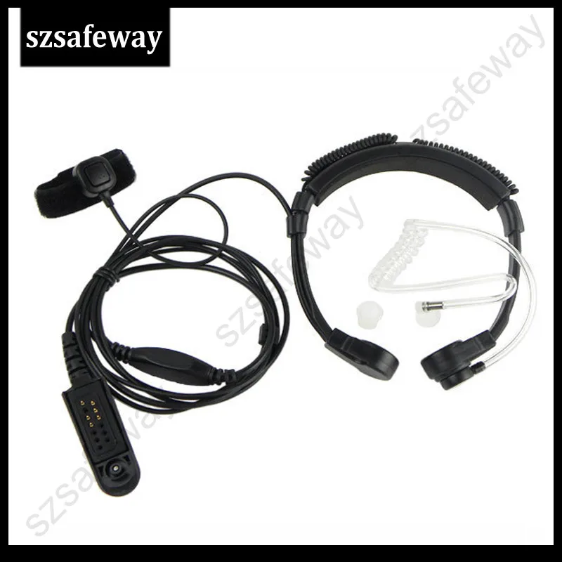 

Two way radio handsfree throat mic with Extendable neckband Microphone Earpiece Headset for Motorola GP340 GP338 GP328 GP320
