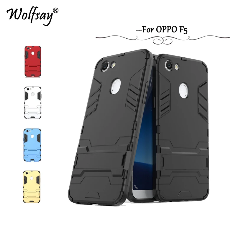 

Wolfsay Cover OPPO F5 Case A73 Slim Robot Armor Rubber Coque Phone Case OPPO F5 F 5 Cases for OPPO A73 A 73 Shockproof Fundas