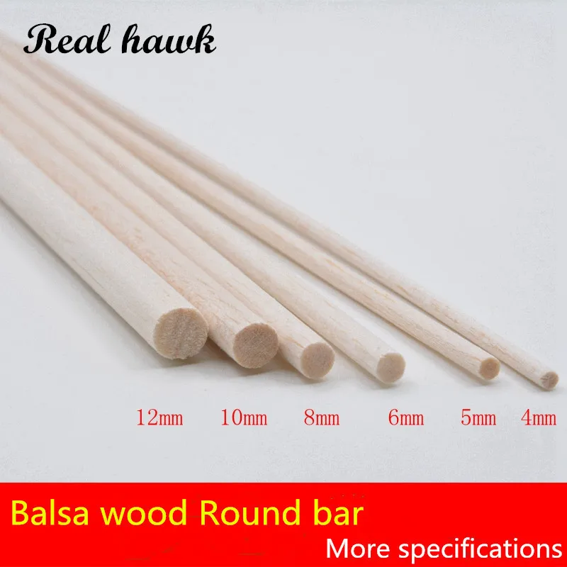 

AAA+ Balsa Wood Round bar Sticks 300mm long 4/5/6mm diameter 20 pieces/lot for airplane/boat model Fishing DIY free shipping