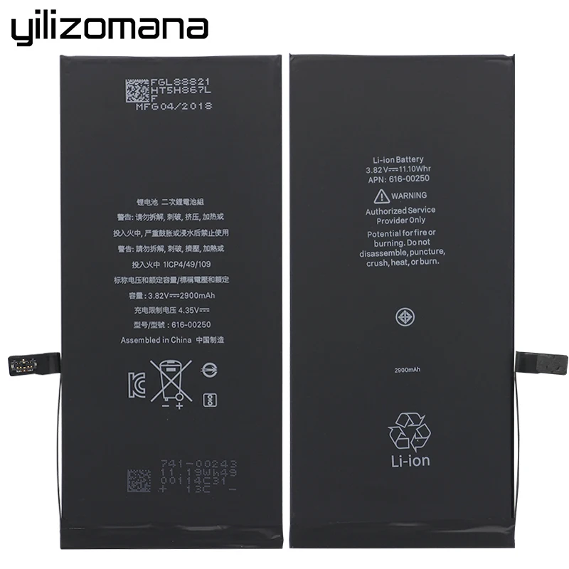YILOZOMANA оригинальная емкость батареи для телефона 2900 мАч для Apple iPhone 7 Plus Замена батареи бесплатные инструменты Розничная упаковка