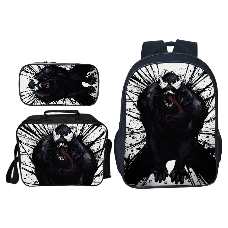 Поступления 3 шт./компл. печати Hero Venom дети детские школьные сумки с изображением Человека-паука, костюм сумка Детские Мультяшные рюкзаки для мальчиков, школьный рюкзак