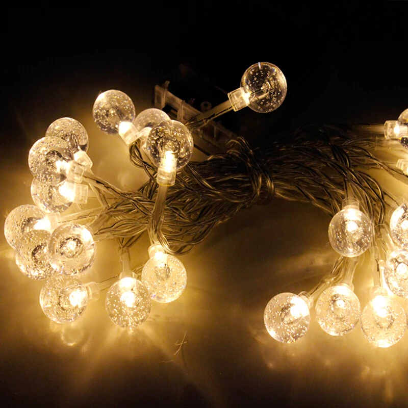 

1/2/3/4/5/10m LED String Light 2.5cm Crystal Ball Bubble Light for Christmas Party Outdoor Decor Fairy Garland Battery Led Lamps