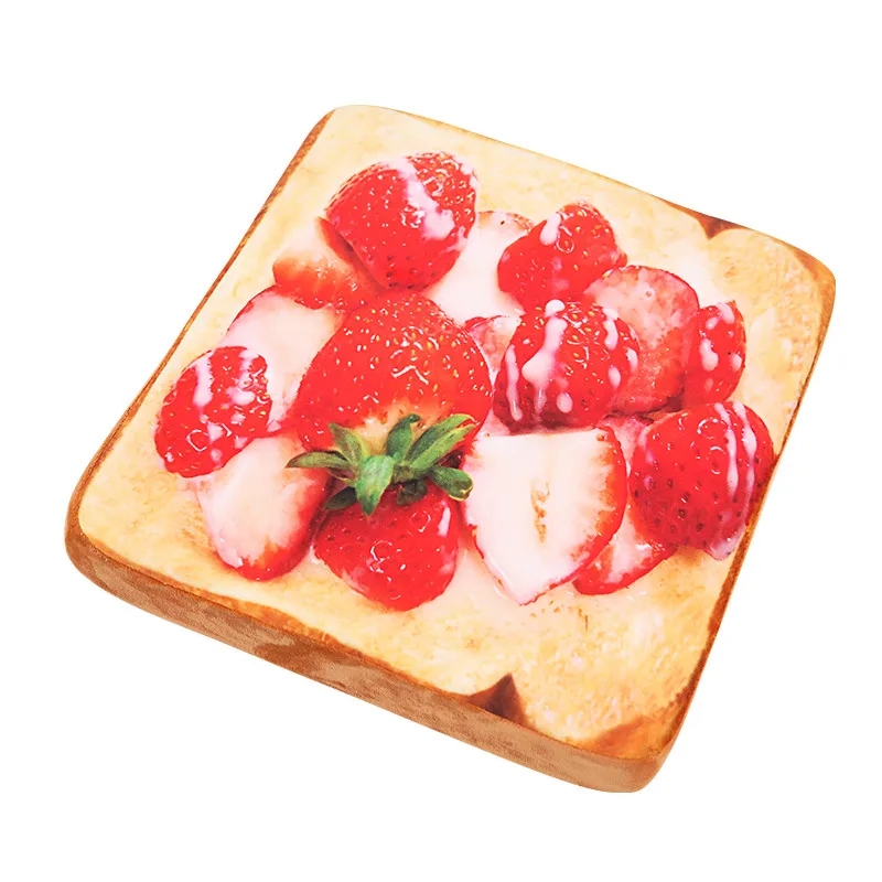 

2019 New 40cm Simulation Fruit Toast Bread Slices Pillow Cat Plush Toy Stuffed Funny Creative Cotton Cushion Toys For Children