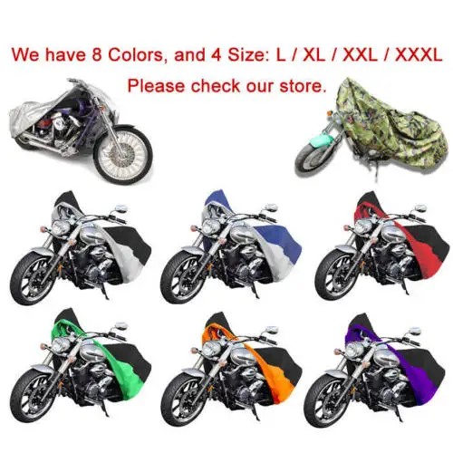 Waterproof Outdoor Motorbike UV Protector Rain Dust Bike Motorcycle Cover XXL