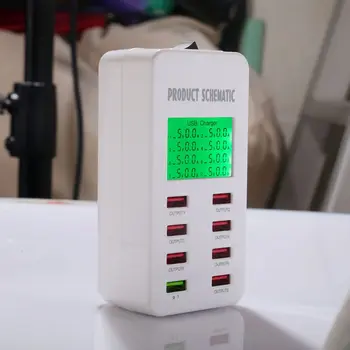 

8 Port USB Quick Charger LCD Display Multi-Port USB Charging Station for Smartphone Tablets Power Supply
