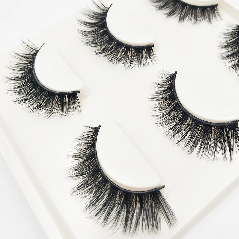 

YAQIMEIER 3d Silk Eyelashes Crisscross Handmade False Eyelashes 3D Strip Silk Eyelashes Thick Faux Mink Eyelashes Makeup