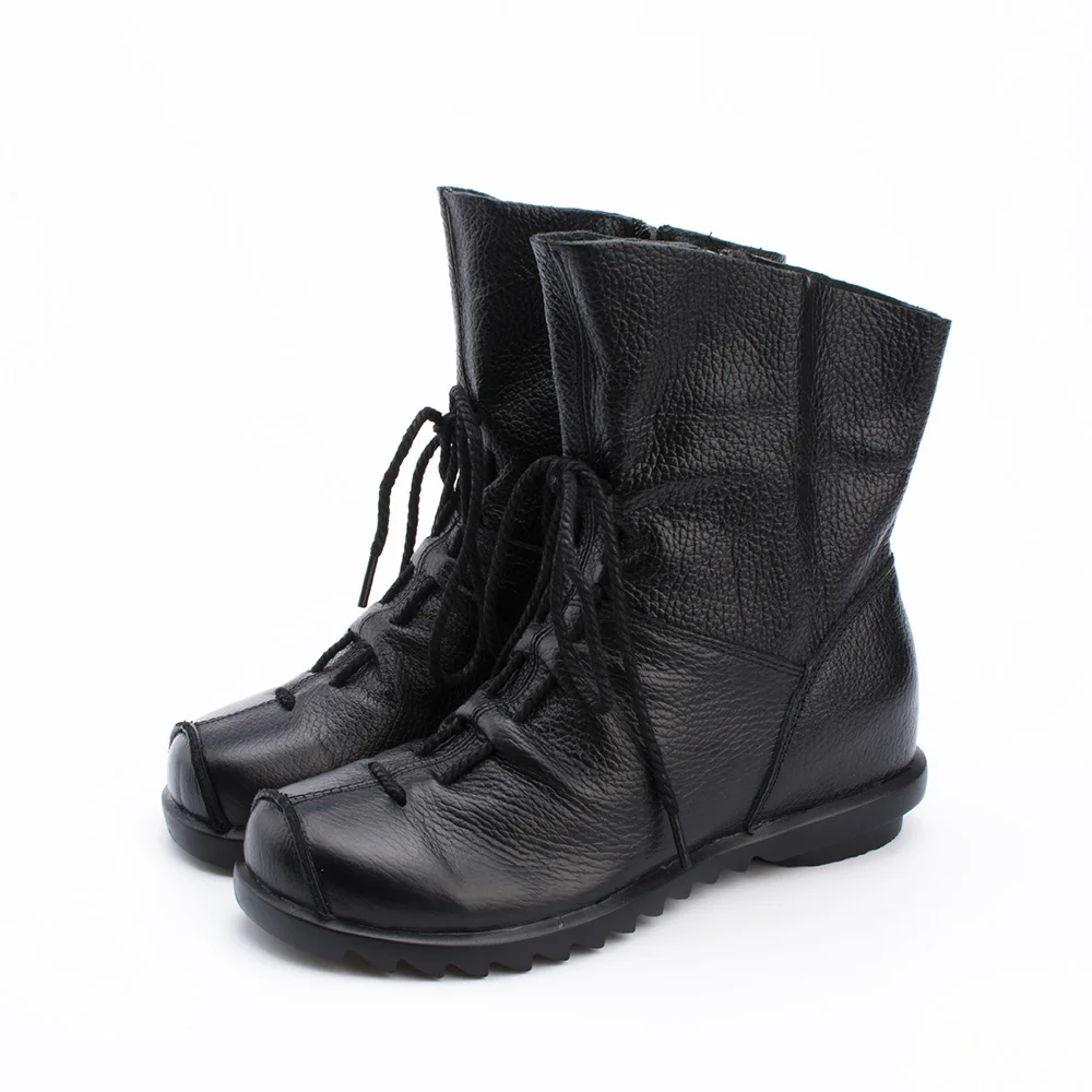 Vintage Style Genuine Leather Boots - Fashion Trendy Shop