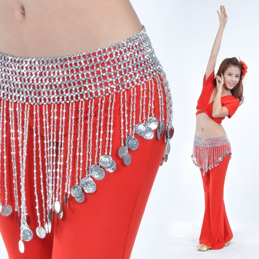 NEW! beads belly dance accessories senior Coins belly dance belt for