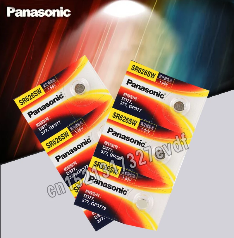 Panasonic SR626SW кнопочный элемент батарея монетного типа для часов G4 377A 377 LR626 SR626SW SR66 LR66 Серебряный оксид ртути