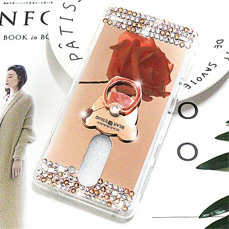 

Phone case For Huawei Honor 6X case Silicone Case Cover new luxury ring Holder mirror Soft Case For Huawei GR5 2017 Mate 9 Lite
