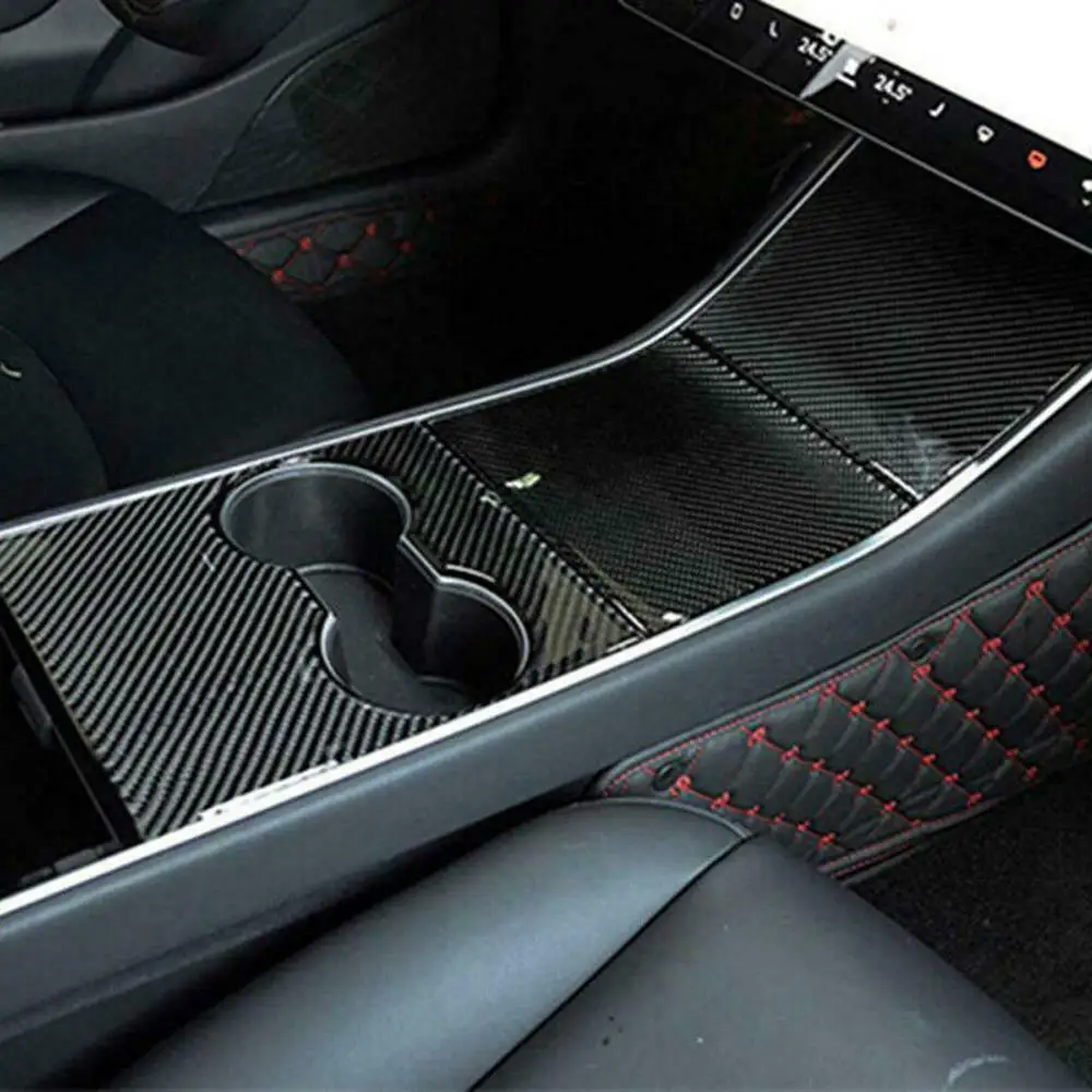 Для Tesla Model 3 Real Carbon Fiber Box панель управления эмблема наклейка шт|Наклейки для