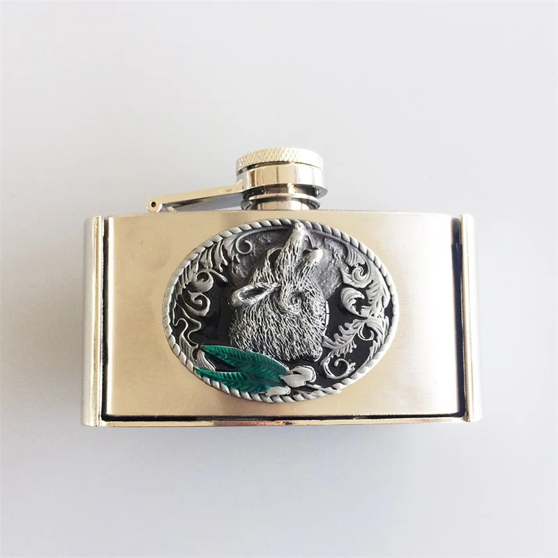 Мужская пряжка для ремня в западном стиле Wolf 3oz из нержавеющей стали Пряжка также