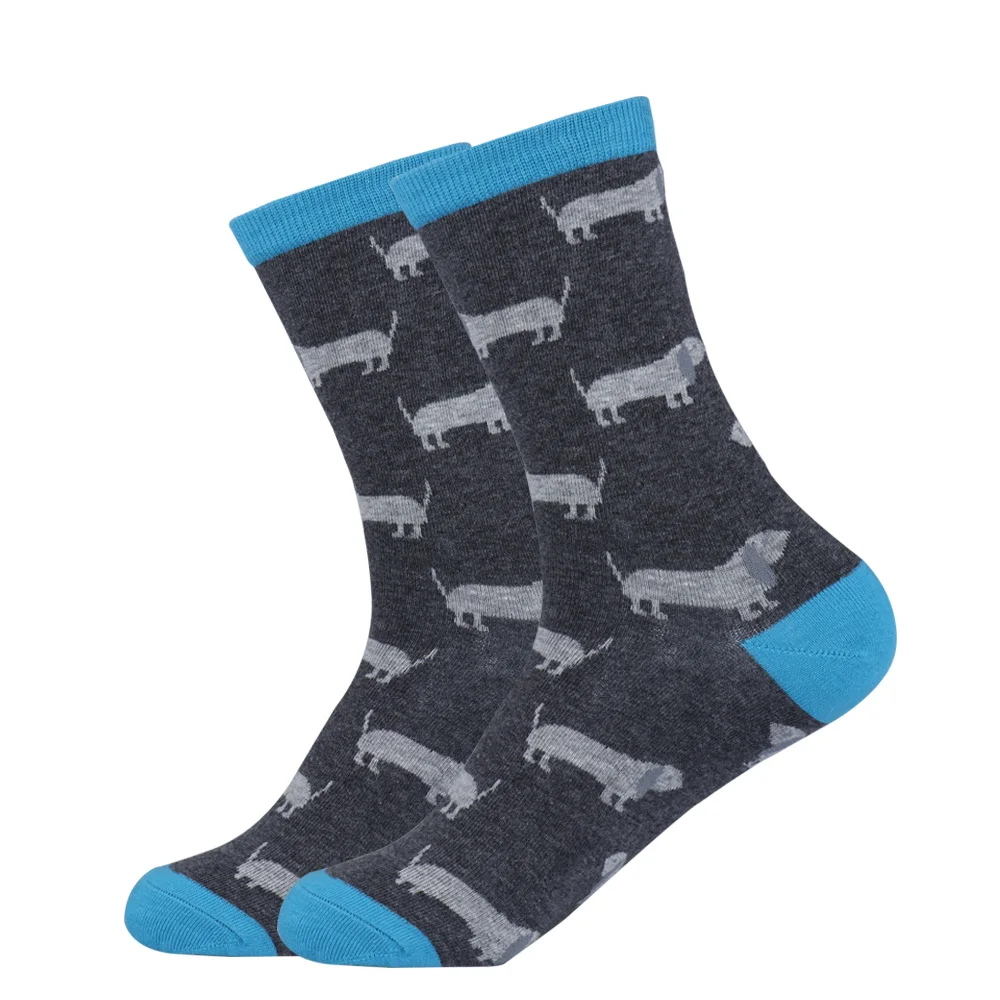 Novelty Men Cute Dachshund Pet Dog Long Socks Funny Puppy Animal