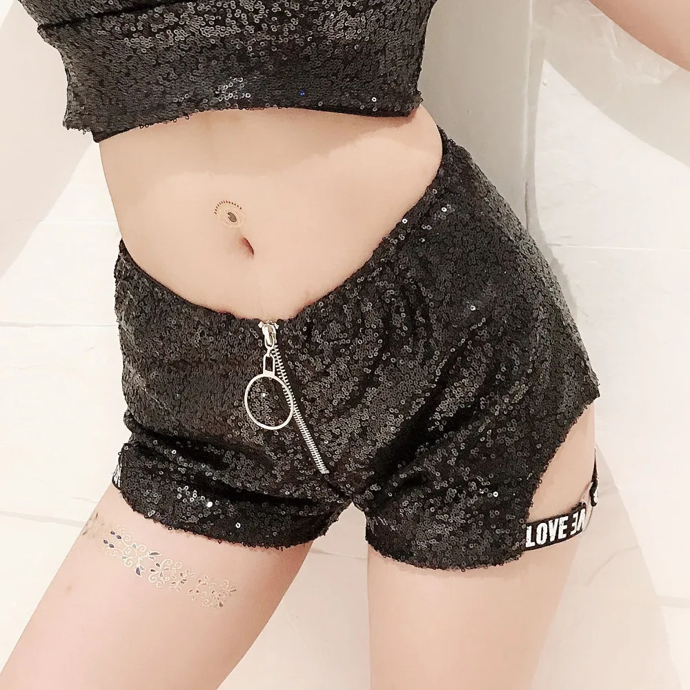 

stage costumes for singers lady gaga costume nightclub shiny shorts bling sequin dance shorts