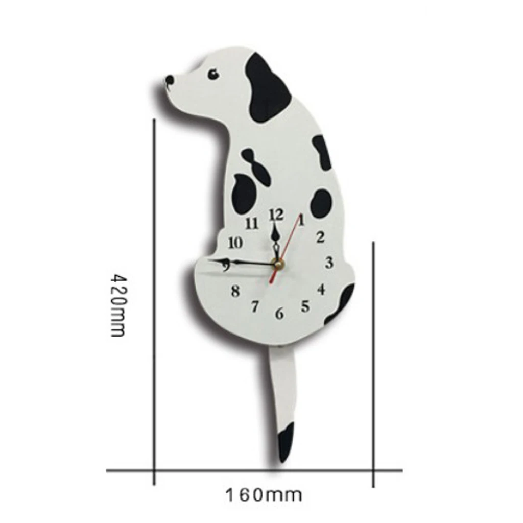 Cute Tail Wagging Labrador Dog Decor Clock Kds Room Cartoon Wall Clock Time Watch Decor Prop Ornament	