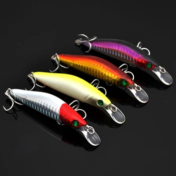 

4pcs floating laser Fishing lures Minnow Crankbait Freshwater Bass Fishing Wobblers 95 mm 10g BKK Hook ABS plastic Hard bait