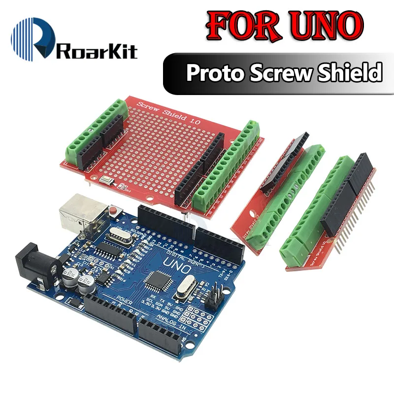 

Proto Screw Shield V1.0 V2 Stud Terminal Assembled prototype terminal expansion board (double support) for Arduino UNO R3