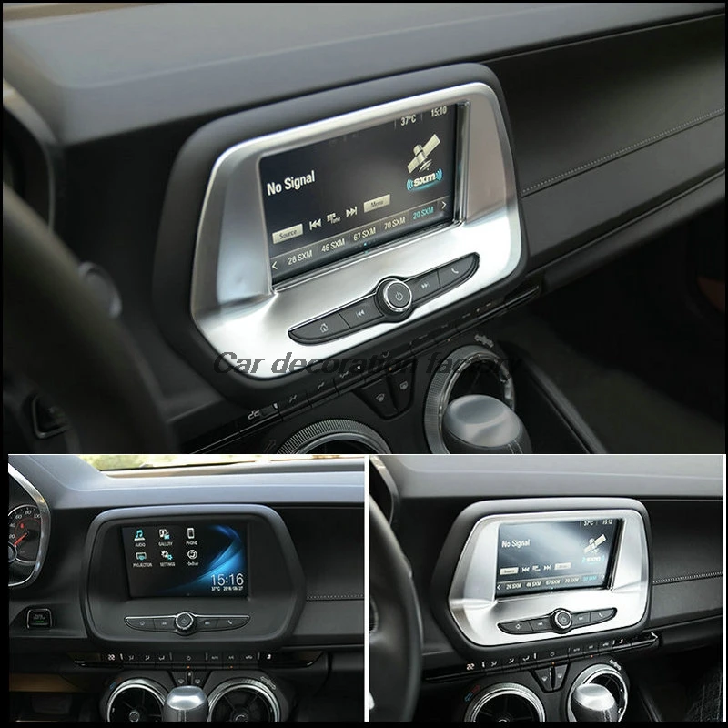 

1pcs For Chevrolet Chevy Camaro 2016-2017 Sixth 1pc ABS chrome 7" inch navigation panel decoration cover LHD car accessories