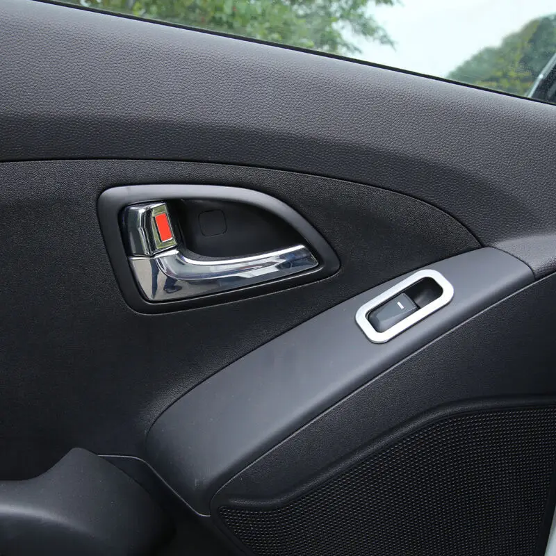 ABS Plastic Trim Car Inner Window Button Armrest Decoration Cover 4 Pcs/Set For Hyundai IX35 2013 Car Stickers