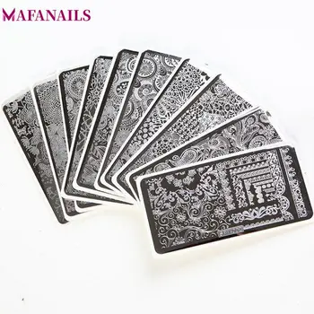 

20Pcs/Lot Rectangle Nail Art Stamping Plates Sets 6.5*12.5 cm Manicure Lace FlowersTemplate Plates with white Pads #SPV001-020#
