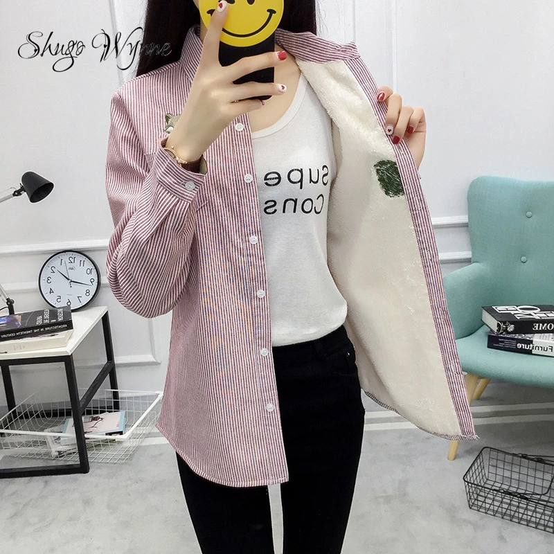 Shugo Wynne 2017 Autumn Winter font b Women b font Velvet Thick Warm font b Blouse