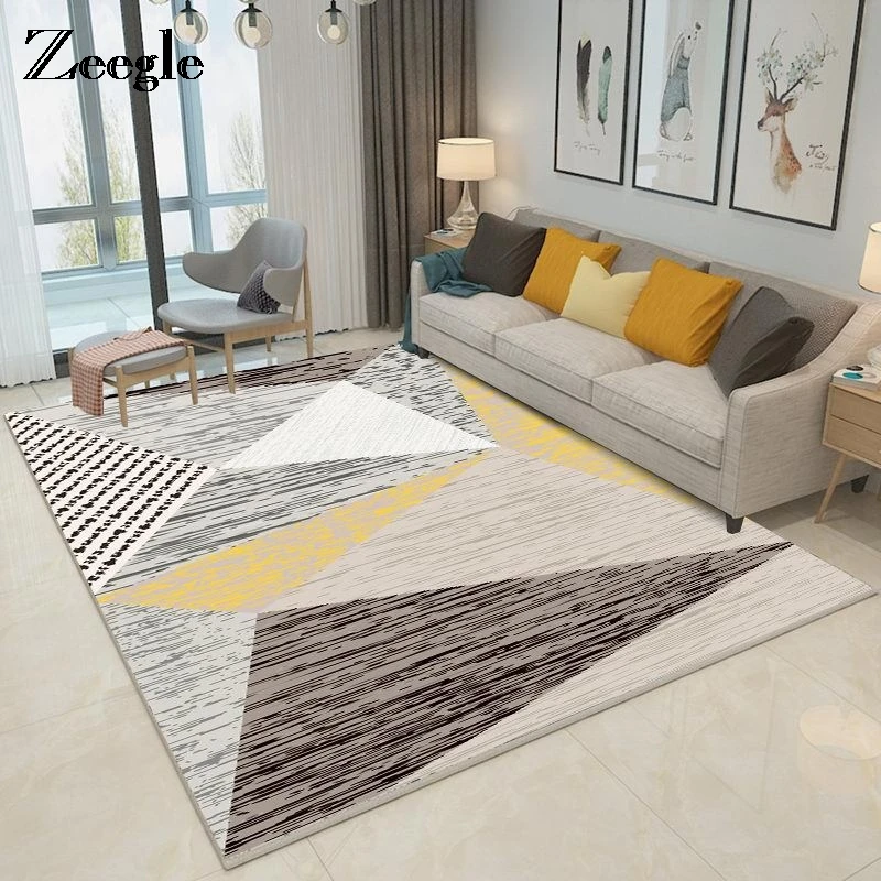 Zeegle, современные ковры для гостиной, противоскользящие, для спальни, кабинета, напольные фланелевые коврики, коврик для кофейного столика, мягкие ковры для детской комнаты