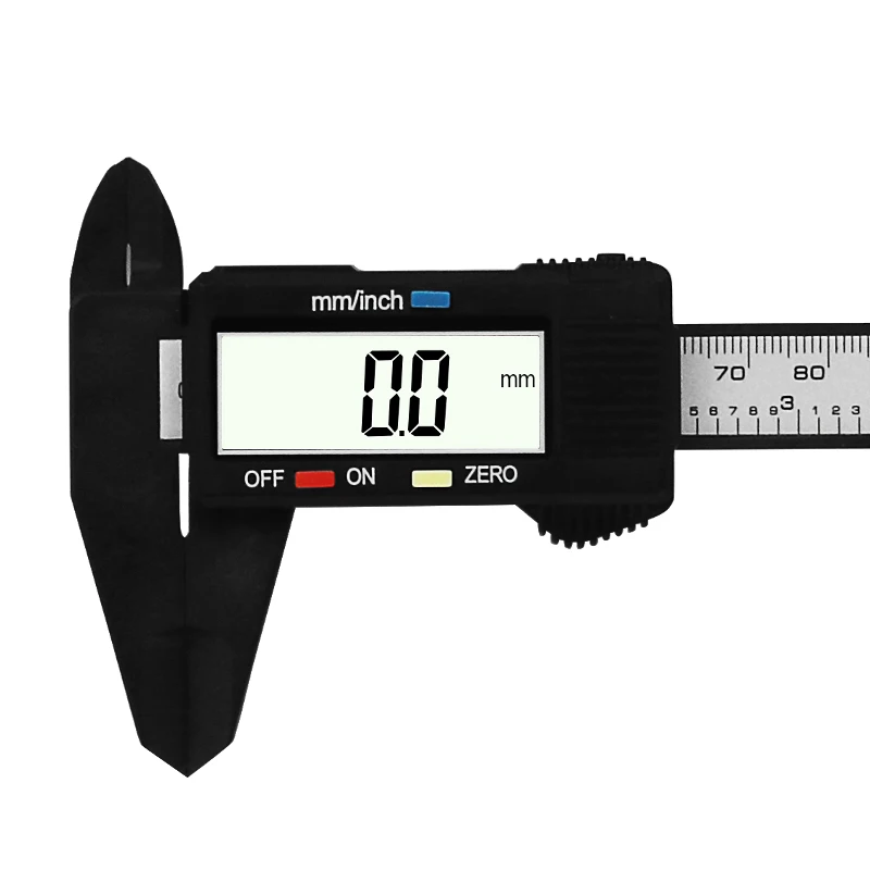 Composto Digital Vernier Caliper De Fibra De Carbono, Régua Eletrônica, 6 