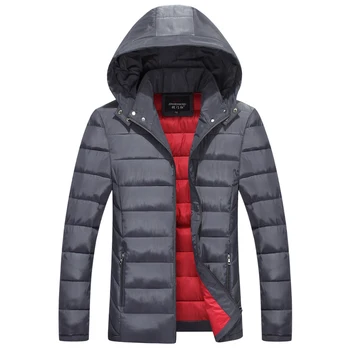 

b new Winter Jacket Men Warm Down cotton Jacket Casual Parka Men padded Winter Jacket Casual Slim Hooded Winter Coat Men
