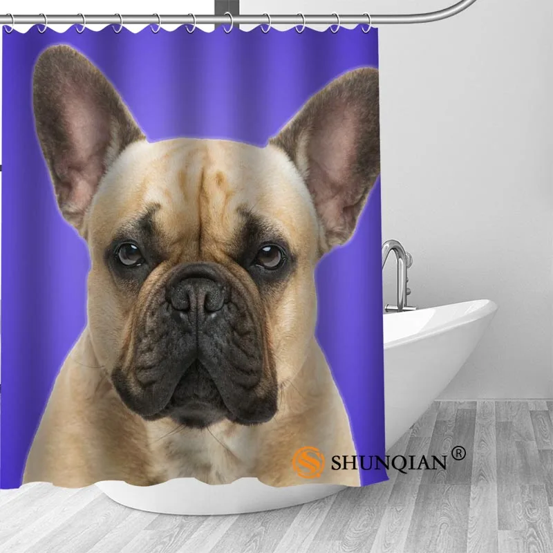 Щенок бульдога собака Душ занавес украшения для ванной комнаты для дома водонепроницаемый ткань Шторки для ванной занавес A18.1.3 - Цвет: 5