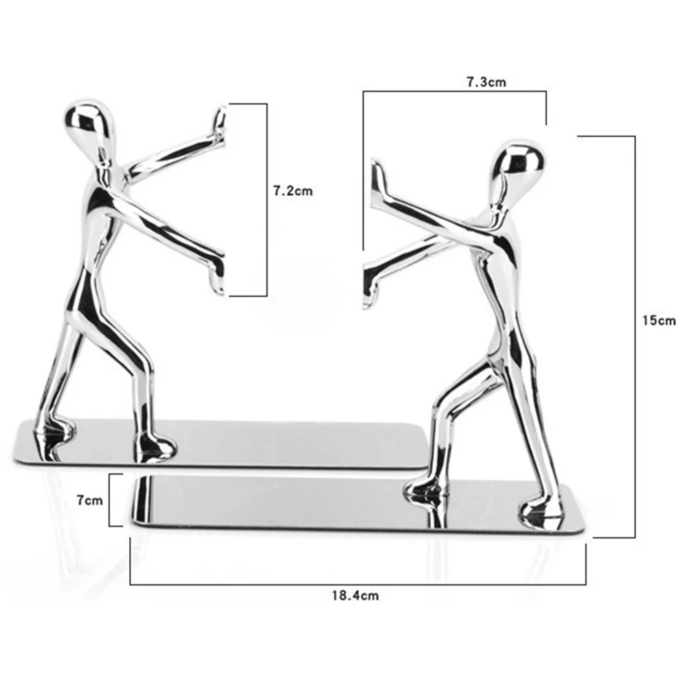 2 шт./партия Модная книжная полка в форме человека из нержавеющей стали, школьные канцелярские принадлежности из цинкового сплава