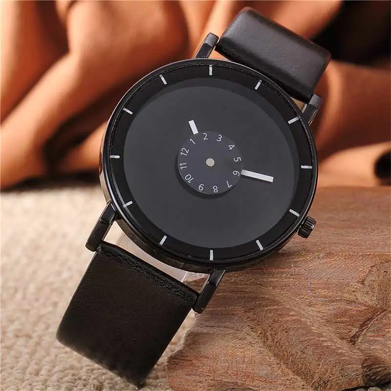 Unisex Couple Wristwatch Student PU Leather Quartz Clock Watches Lover's...