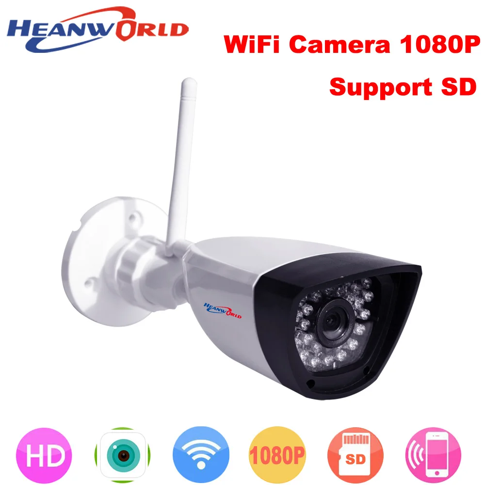 

Heanworld 1080P IP camera wifi CCTV Webcam wireless Surveillance Security Camera 30LED support smartphone view SD card slot cam