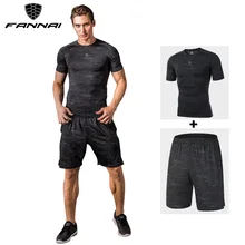 FANNAI Compression Set Men's Sport Suits Running sets Dry Fit Sports Gym Fitness Tights Jogging Rashgard Tracksuit Shorts MMA