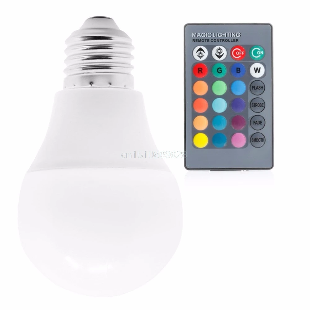 85-265V 10/15W E27 RGB светодиодный светильник изменение цвета лампы+ пульт дистанционного управления
