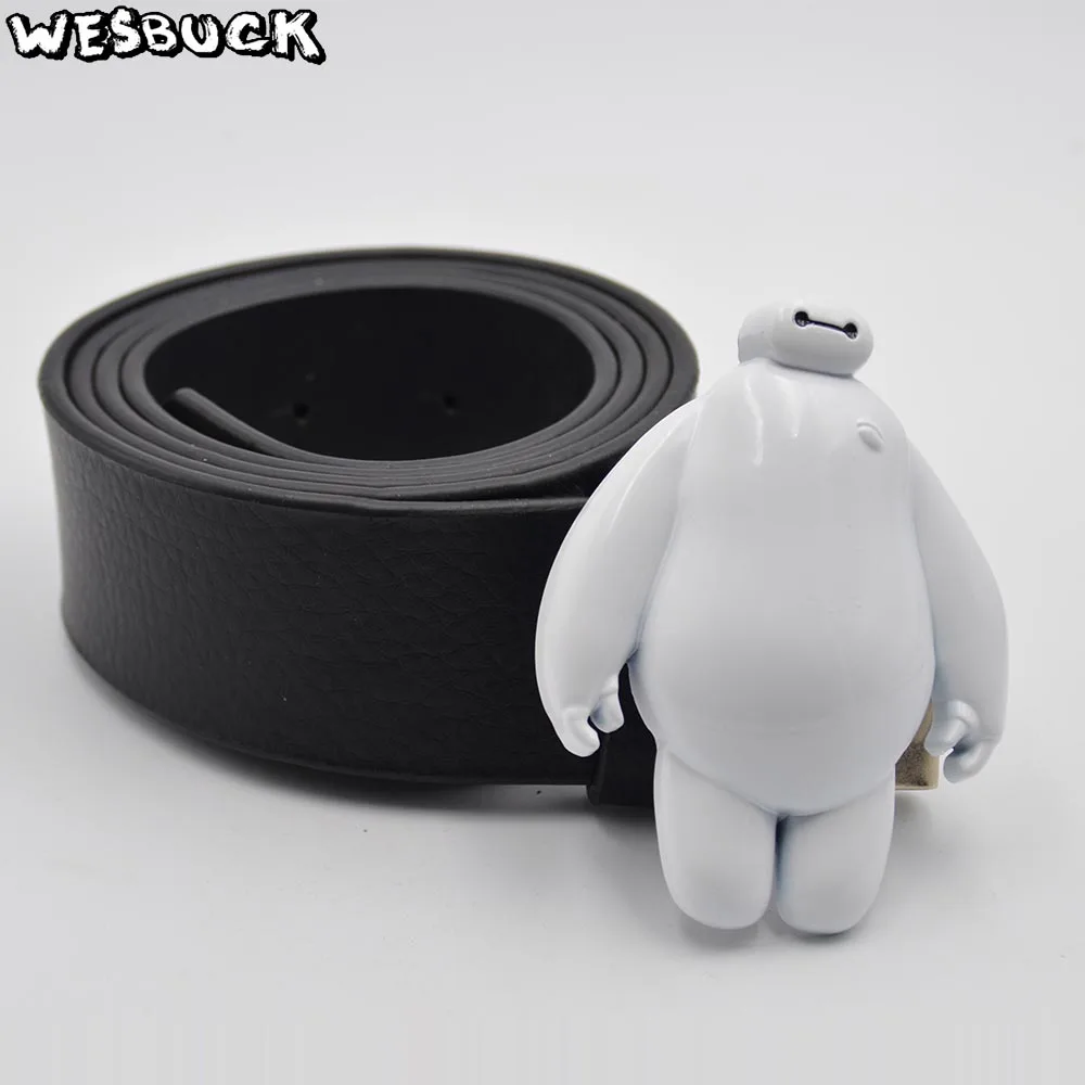 

5 PCS MOQ WesBuck Brand Baymax Big Belt Buckle With White Coating For 4cm Width Snap On Belt