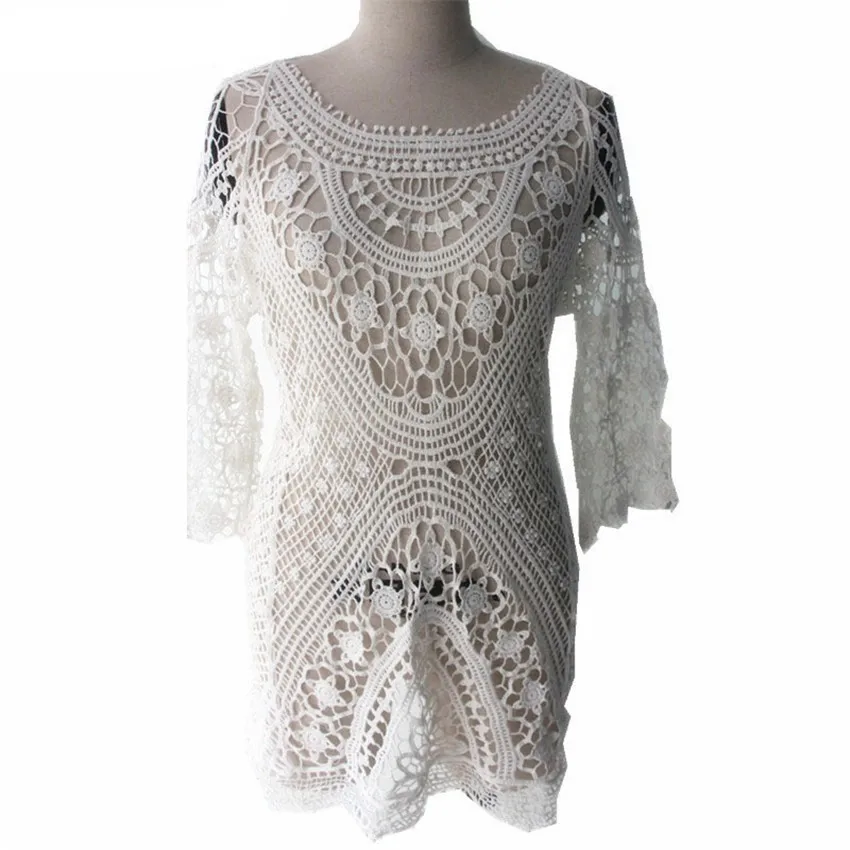 saida de praia Beach Tunic Swimwear Pareo loose Dress Swimsuit Cover Up Sarong Beachwear 2016 Bikini Cover-Up robe de plage h308 4