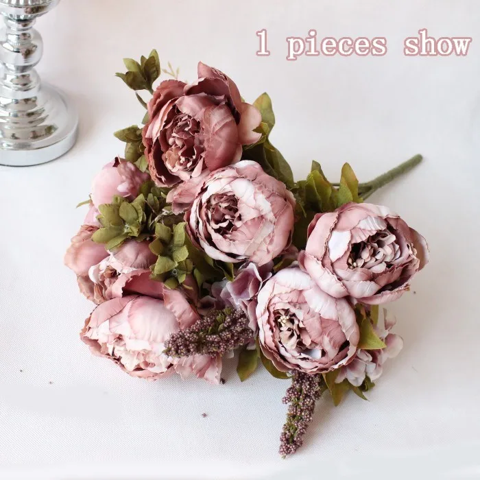 HIGHT-Quality-silk-flower-European-1-Bouquet-Artificial-Flowers-Fall-Vivid-Peony-Fake-Leaf-Wedding-Home (9)