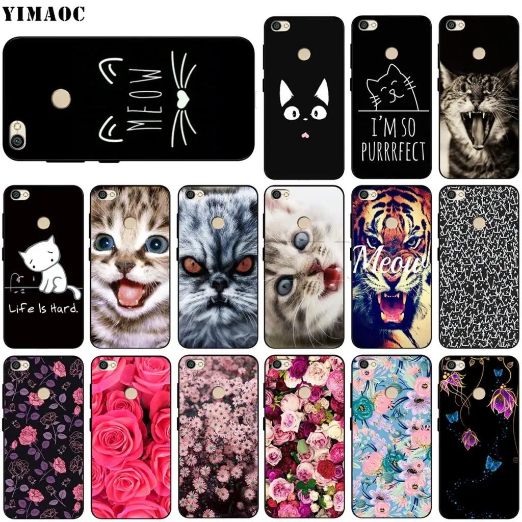 

YIMAOC Meow Cute Cat Kitty Case for Xiaomi Redmi mi Note MAX 3 6a 7 6 8 9 go se mi6 mi8 a1 a2 Lite for pocophone f1