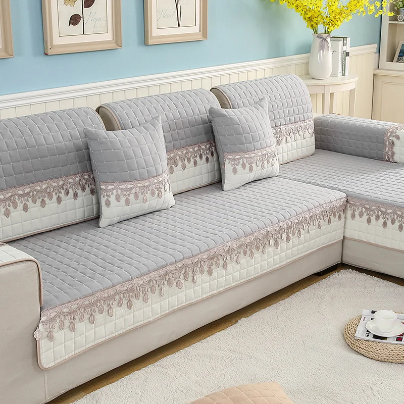القطن المطبوع أريكة منشفة العالمي غير زلة غطاء أريكة مجموعة وسادة أريكة