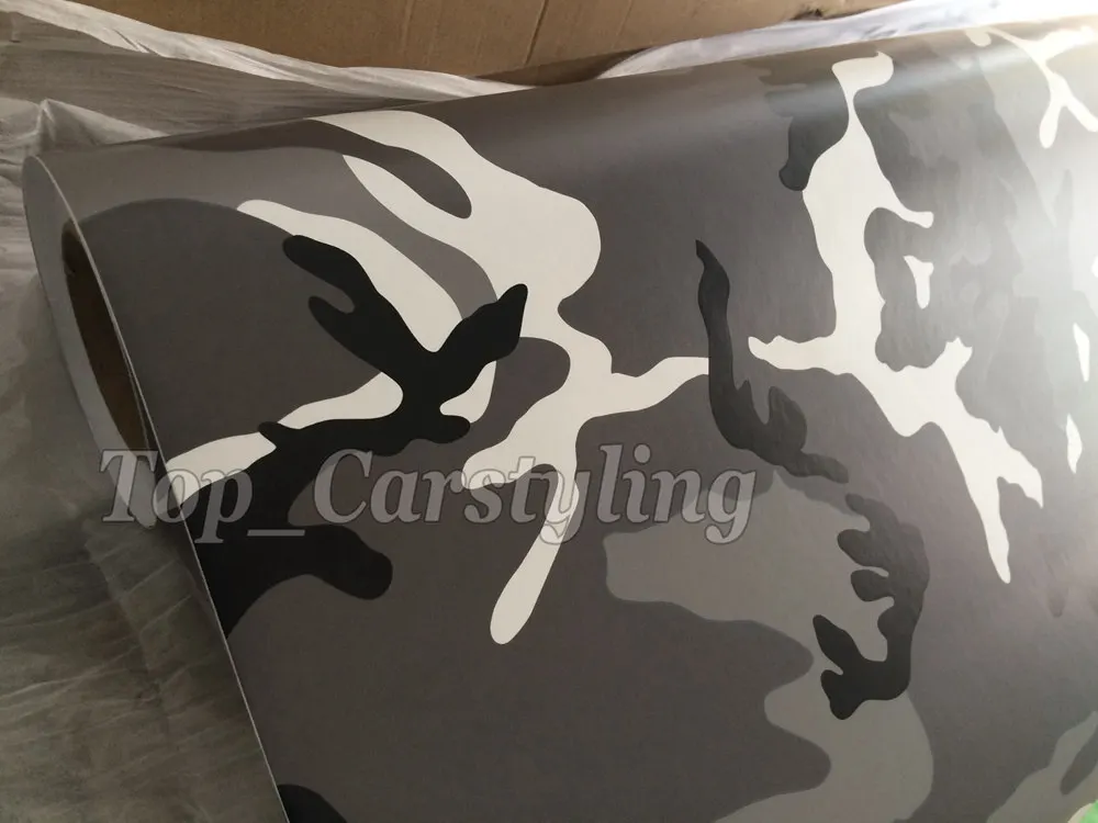 Black white grey arctic camo vinyl car wrapping films (6)